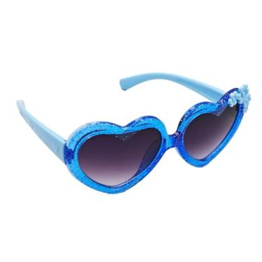Imagem de Óculos De Sol Infantil Coração Brilho Fofinho Classico Blogueirinha Azul