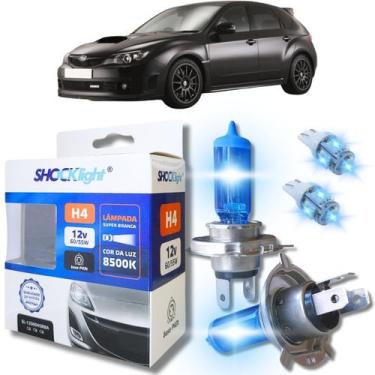 Imagem de Kit par lâmpadas super branca conector h4 8500k shocklight + par leds 