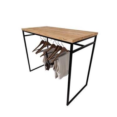 Imagem de Mesa cabideiro 120x50x100cm preto +  carvalho hanover - mc12050100ptoc