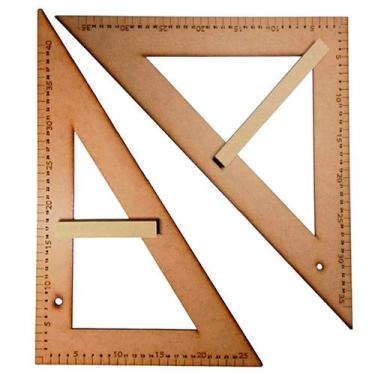 Imagem de KIT Geométrico do Professor Em MDF Com 1 Esquadro de 30/60º 2934 Graus