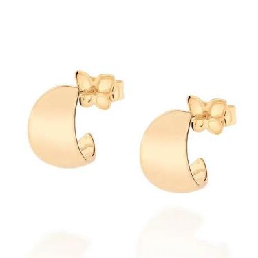 Imagem de Brincos banhado ouro 3x 24k 18k e 22k femininos meia argola pequenos r