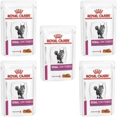 Imagem de Kit Com 5 Sachê Royal Canin Renal Frango 85g Cada