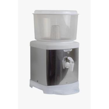 Imagem de Bebedouro de Água com Filtro em Inox: Base de Barro e Suporte Elegante