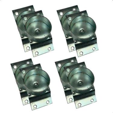 Imagem de Kit 8 Chapinha Chapa Base pés Palito Inclinada com Tubo Metal Zincado 