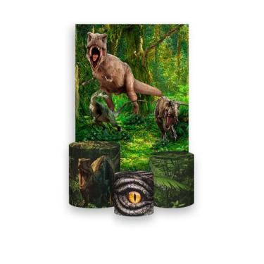 Imagem de Painel De Festa Vertical 1,50 x 2,20 + Trio De Capas Cilindro - Dinoss