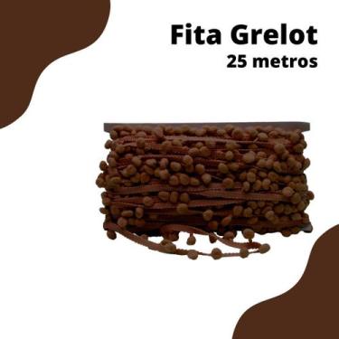 Imagem de Fita Pompom Marrom Havana 20mm Rolo Com 25 Metros - Nybc