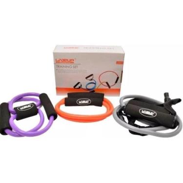 Imagem de Kit Extensor Elástico 3 Intensidades Fitness Musculação Liveup