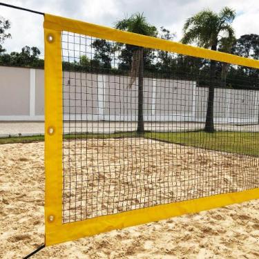 Imagem de Rede Multiuso Zaka Volei Beach Futevolei sem banda lateral Amarela 9,6