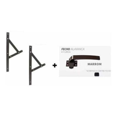 Imagem de 5 Braço Articulação P/ Janela  200mm 1 Par + Fecho Alavanc - comercial