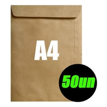 Imagem de Envelope A4 Oficio Pardo Kraft 24 x 34 C/ 50 Unidades - Foroni
