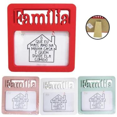 Imagem de Porta retrato 10x15 com moldura de plastico familia horizontal colors 