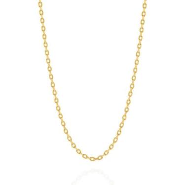 Imagem de Cordão colar corrente rommanel banhado ouro 18k feminino elo cadeado 4