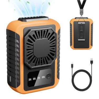 Imagem de detexis Ventilador de cintura portátil, ventiladores de cintura recarregáveis de 6000 mAh, 3 velocidades 5600 RPM forte resfriamento USB carregamento sob a camisa clipe ventilador 20h funcionando