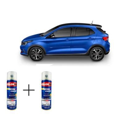 Imagem de Spray automotivo azul portofino fiat + spray verniz 300ml - Sherwin Wi