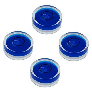 Imagem de Nível de espírito de bolha circular de 25 mm da GFNT para tripé, fonógrafo, toca-discos etc. (4 peças de água azul), 25*10mm（Blue water）