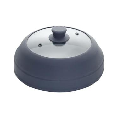 Imagem de Ioensy Capa de micro-ondas para alimentos, silicone, alça de fácil manuseio, resistente, capa de prato dobrável multiuso para micro-ondas, S