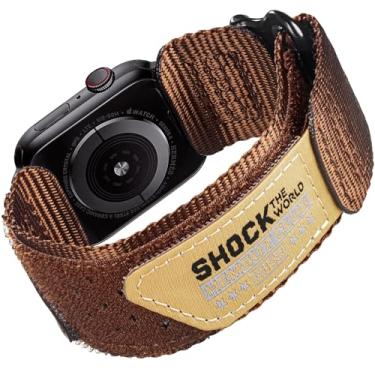 Imagem de Pulseira de relógio compatível com Apple Watch, pulseira esportiva de nylon super resistente com design de gancho para iWatch 42/44/45/38/40/41/49 mm, pulseira de substituição militar para Ultra1/2