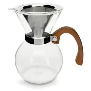 Imagem de Passador de Café em Vidro Borossilicato com Alça de Bambu e Filtro em 