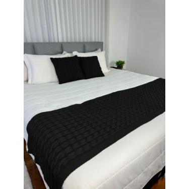 Imagem de Peseira Manta Trança Sala Cama Queen Sofa Tricot 230x60cm - Calu Trico