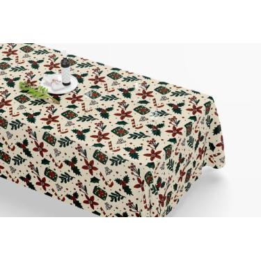 Imagem de Toalha De Mesa Retangular 12 Lugares Tecido Oxford TLZ22 - Natal Flore