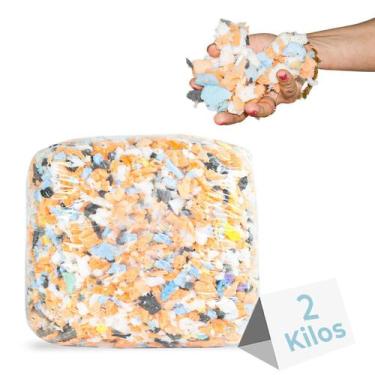 Imagem de 2 Kilos de Flocos De Espuma Para Enchimento Almofada Puff - spumas