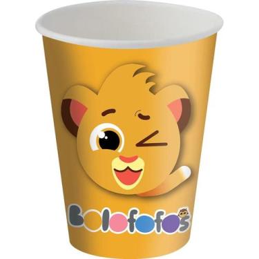 Imagem de Copo Descartável Bolofofos 200ml com 8 Unidades - Festcolor, AMARELO, 