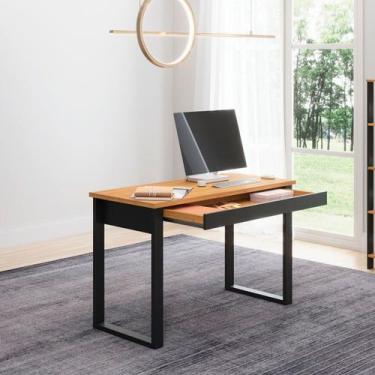 Imagem de Mesa de Escritório Industrial 1 Gaveta 118x75 Cm 100% MDF Freijó Preto