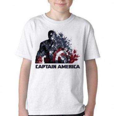 Imagem de Camiseta Infantil ou adulto Capitão América Desintegrando Blusa Crianç