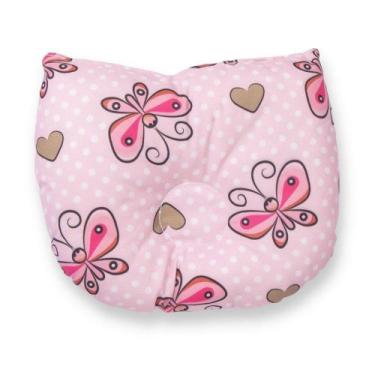Imagem de Travesseiro de Bebê Anatômico Girafa Borboleta Rosa - Miguel Baby