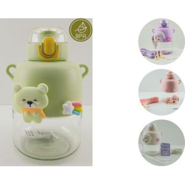 Imagem de Garrafa de Agua Infantil 720ml Com Adesivos Antivazamento - C3b, Verde