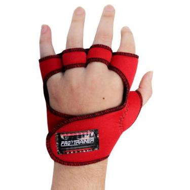 Imagem de Luva Com Polegar P/ Treino Palma Da Mão Couro Musculação - Pro Trainer