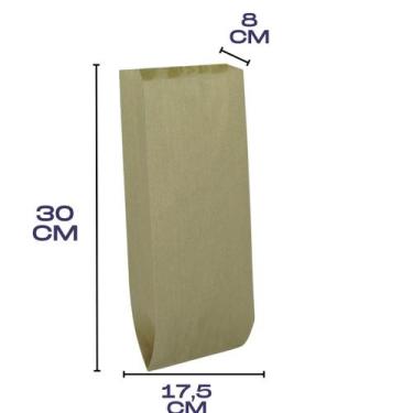 Imagem de Saco Papel Kraft P Natural Lisa 3,6L 100un Embalagem Comida - Gala Emb