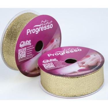 Imagem de Fita Metalizada 25MM X 10M Ouro ARAMADA - Fitas Progresso