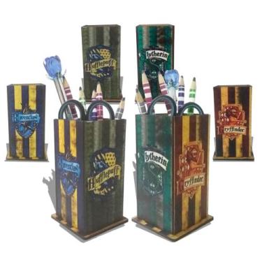 Imagem de Porta treco organizador lápis caneta Harry Potter Casas Hogwarts - Cor