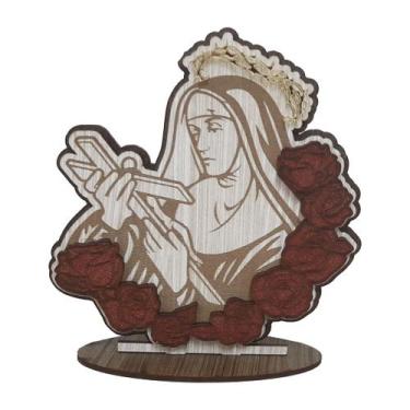 Imagem de Display com Base Santa Rosa de Lima 16cm Madeira Mdf - ATACADÃO DO ART