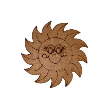 Imagem de Aplique Sol 5cm Kit 50un Mdf Cru Madeira Enfeite Decoração - ATACADÃO 