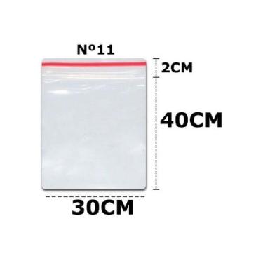 Imagem de 100 Sacos Saquinho Zip Lock Hermético 30x40cm Zip Lock - Talge