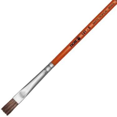 Imagem de Pincel Chato Reto Cerdas Marta Tropical ref 141 Tam 6 Tigre