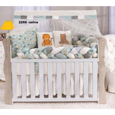 Imagem de Kit enxoval para berço americano modelo de trança selva - MEDINA CONFE