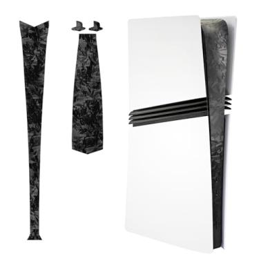 Imagem de Luck&Link Adesivo Skin para PS5 PRO Console Center Part Protection Texture Sticker, para PS5 Pro Digital Edition e Disc Edition Host Middle Strip Texture Skin (fibra de carbono forjada-preto, PS5PRO