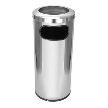Imagem de Cinzeiro Lixeira Em Aço Inox Com Aro Em Inox 50 Litros