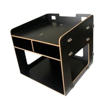 Imagem de Esquirla Suporte de Impressora de 3 Camadas, Organizador de, Economia de Espaço, Rack de Armazenamento de Mesa para Notebooks, Letras, Café, Apartament, Preto
