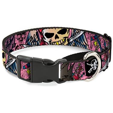 Imagem de Buckle-Down Coleira para cachorro "Dead Men Tell No Tales rosa martingale, 3,8 cm x 40,6 cm - 58,4 cm/Médio