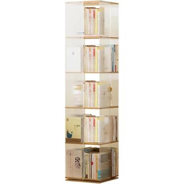 Imagem de Acrílico transparente 360 ​​graus de rotação estante piso estante para escritório estudo casa estante exibição, b, 33.5 * 33.5 * 152cm