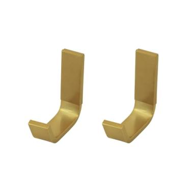 Imagem de Kit 2 Gancho Suporte Cabide Banheiro Parede Metal Quadrado Cor Dourado
