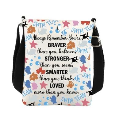 Imagem de Nemo Fish Gifts Bolsa transversal para fãs de filmes de desenho animado presente de peixe nemo peixe-palhaço Dory presente para amantes de peixes do oceano bolsa de ombro, Branco