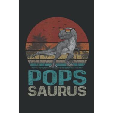 Imagem de Popssaurus T Rex Dinosaur Funny Pops Saurus Family Matching.pdf: Journal/Ruled Notebook with Premium Paper, Inner Pocket, with 6" x 9", 120 Pages.