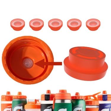 Imagem de Aufuga Pacote com 10 válvulas de substituição e juntas de tampa de válvula de silicone para garrafas de água Gatorade - Compatível com GX 850 g e garrafa de compressão de 946 ml (10, laranja)