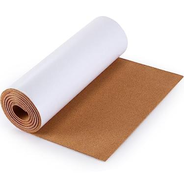 Imagem de Colarr Rolo autoadesivo de cortiça de 38 cm x 40,64 cm placas de cortiça de 3 mm de espessura placa de cortiça grande natural placa de avisos pegajosa folha de cortiça substituição DIY para parede material de escritório