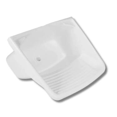 Imagem de Tanque Plástico Branco 28litros Com Válvula Para Lavanderia